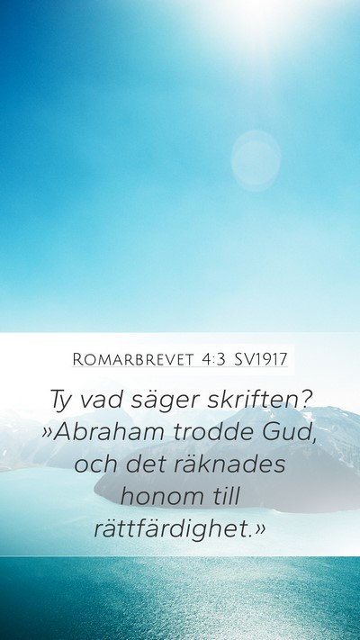 Romarbrevet 4:3 SV1917 Bible Verse Image