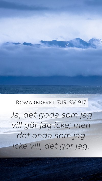 Romarbrevet 7:19 SV1917 Bible Verse Image