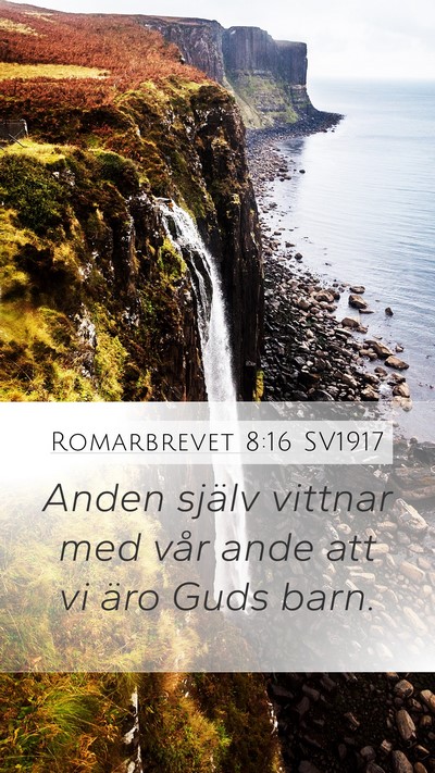 Romarbrevet 8:16 SV1917 Bible Verse Image