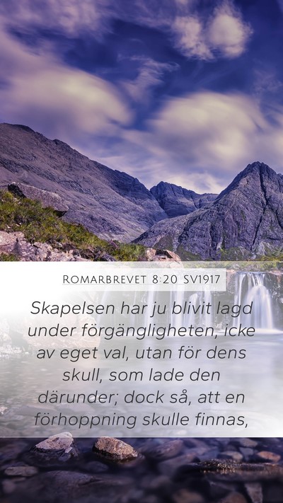 Romarbrevet 8:20 SV1917 Bible Verse Image