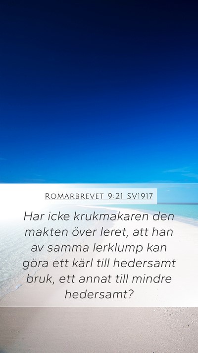 Romarbrevet 9:21 SV1917 Bible Verse Image