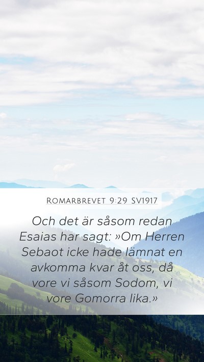 Romarbrevet 9:29 SV1917 Bible Verse Image