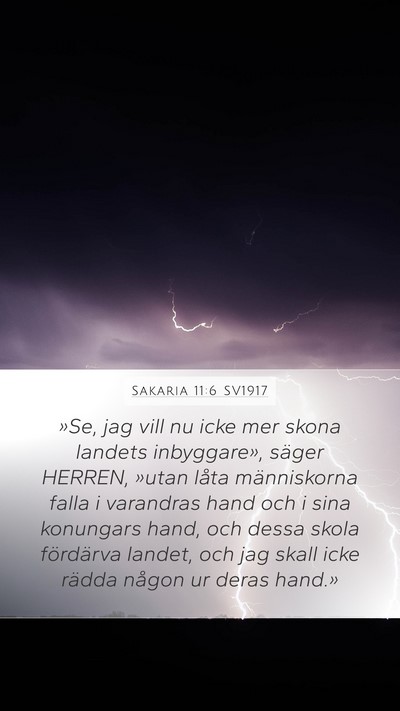 Sakaria 11:6 SV1917 Bible Verse Image
