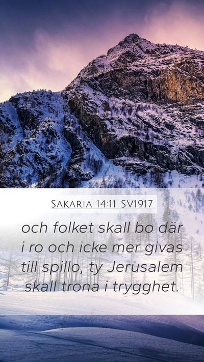 Sakaria 14:11 SV1917 Bible Verse Image