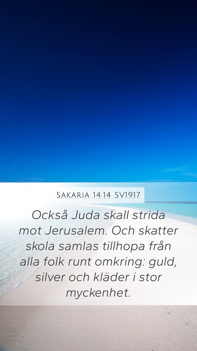 Sakaria 14:14 SV1917 Bible Verse Image