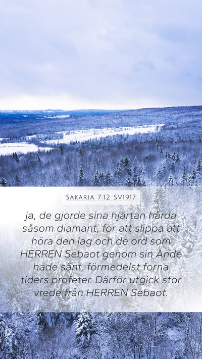 Sakaria 7:12 SV1917 Bible Verse Image