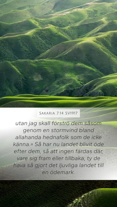 Sakaria 7:14 SV1917 Bible Verse Image
