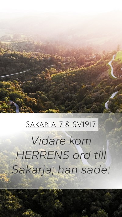 Sakaria 7:8 SV1917 Bible Verse Image