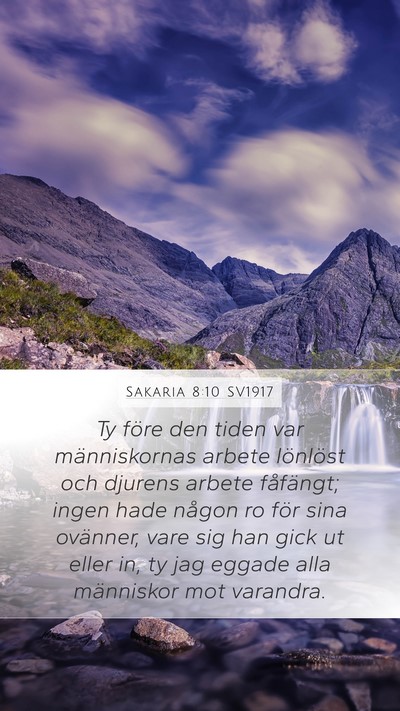 Sakaria 8:10 SV1917 Bible Verse Image