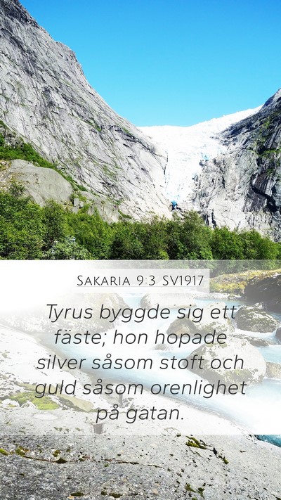 Sakaria 9:3 SV1917 Bible Verse Image