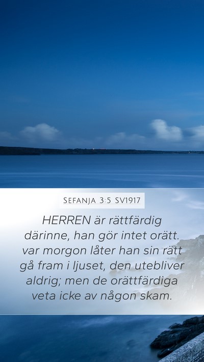 Sefanja 3:5 SV1917 Bible Verse Image