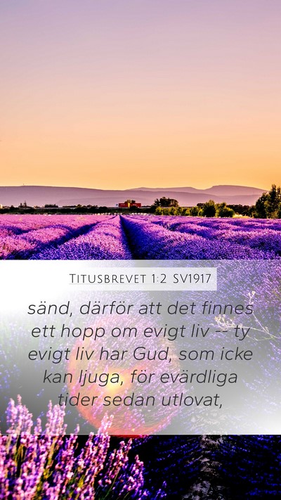 Titusbrevet 1:2 SV1917 Bible Verse Image