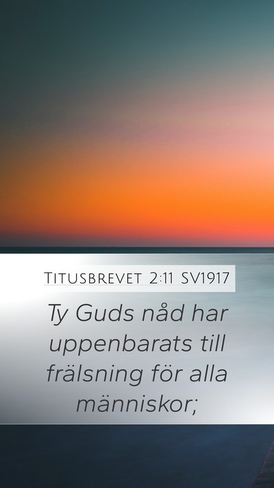 Titusbrevet 2:11 SV1917 Bible Verse Image