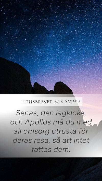 Titusbrevet 3:13 SV1917 Bible Verse Image