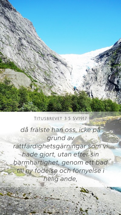 Titusbrevet 3:5 SV1917 Bible Verse Image