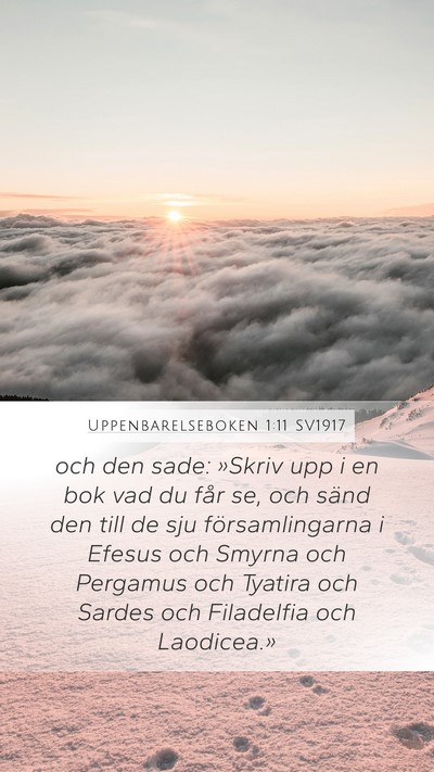 Uppenbarelseboken 1:11 SV1917 Bible Verse Image