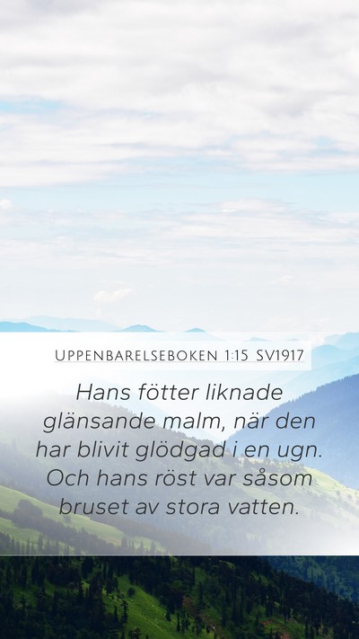 Uppenbarelseboken 1:15 SV1917 Bible Verse Image