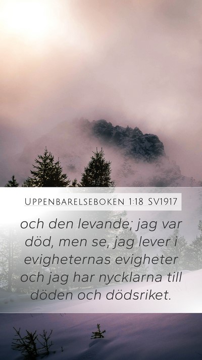 Uppenbarelseboken 1:18 SV1917 Bible Verse Image