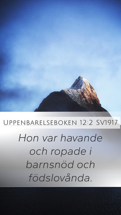 Uppenbarelseboken 12:2 SV1917 Bible Verse Image