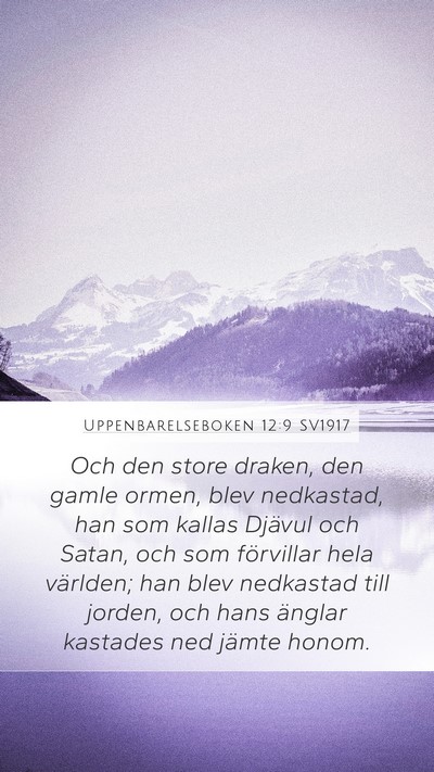 Uppenbarelseboken 12:9 SV1917 Bible Verse Image
