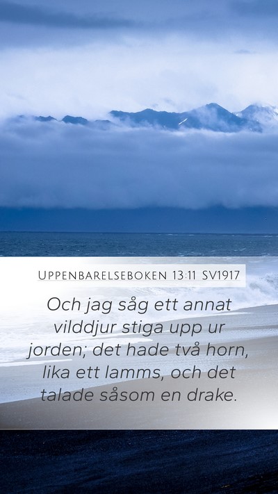 Uppenbarelseboken 13:11 SV1917 Bible Verse Image