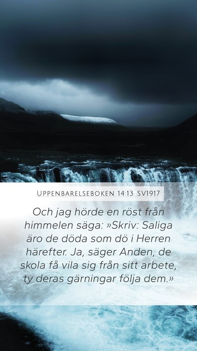 Uppenbarelseboken 14:13 SV1917 Bible Verse Image