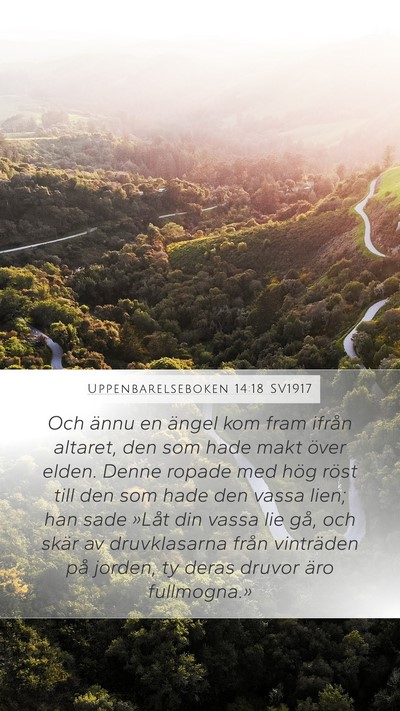 Uppenbarelseboken 14:18 SV1917 Bible Verse Image