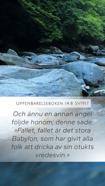 Uppenbarelseboken 14:8 SV1917 Bible Verse Image