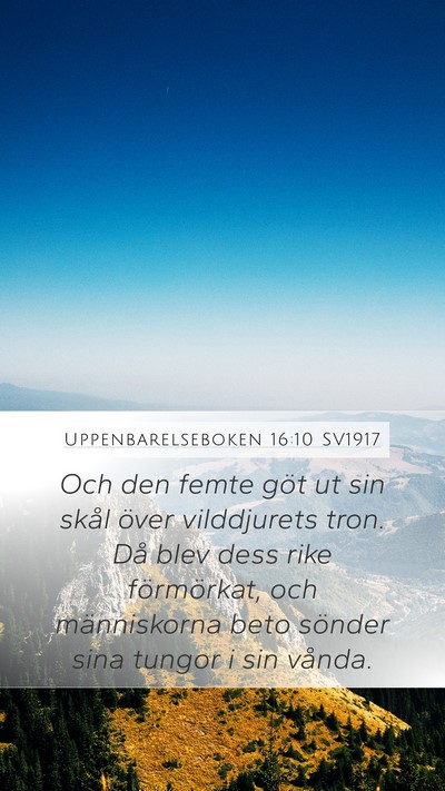 Uppenbarelseboken 16:10 SV1917 Bible Verse Image