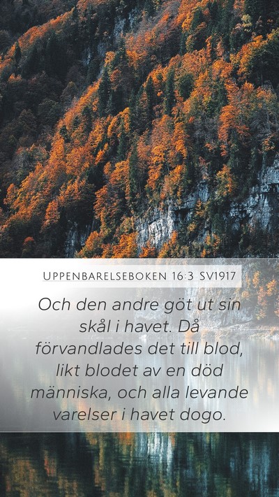 Uppenbarelseboken 16:3 SV1917 Bible Verse Image