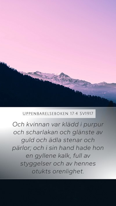 Uppenbarelseboken 17:4 SV1917 Bible Verse Image