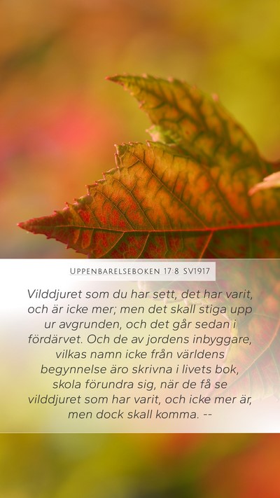 Uppenbarelseboken 17:8 SV1917 Bible Verse Image