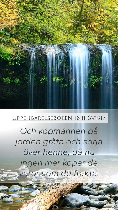 Uppenbarelseboken 18:11 SV1917 Bible Verse Image