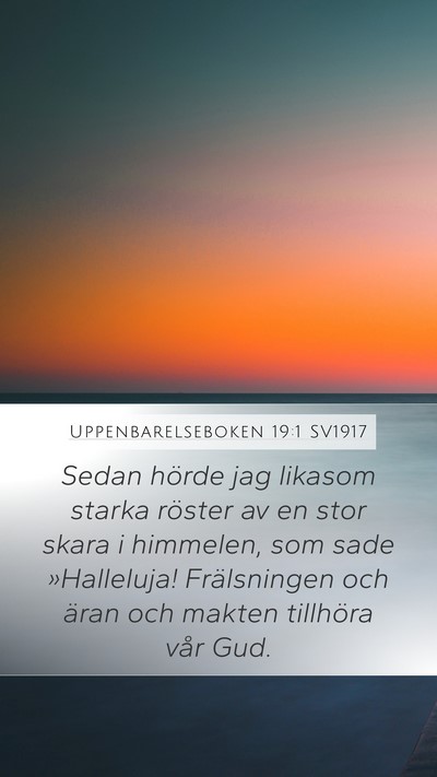 Uppenbarelseboken 19:1 SV1917 Bible Verse Image