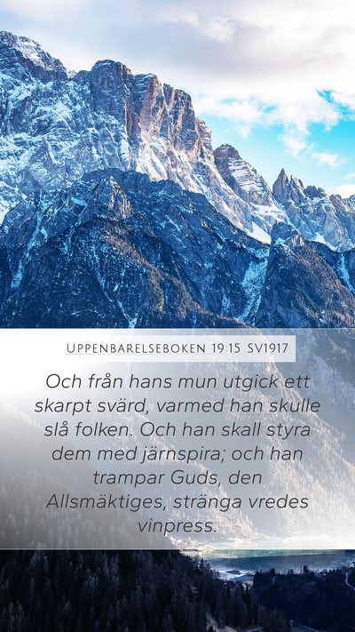 Uppenbarelseboken 19:15 SV1917 Bible Verse Image