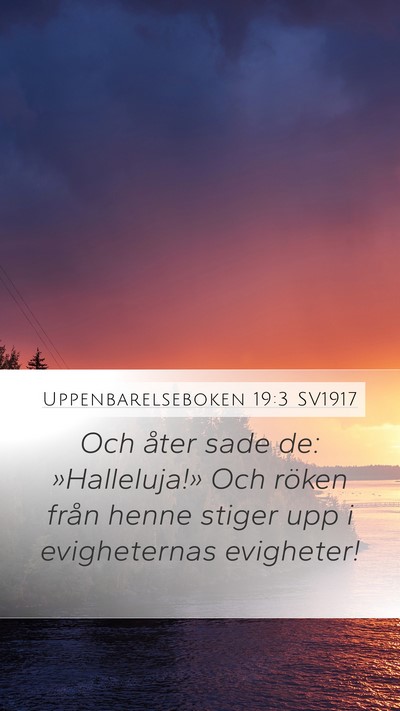 Uppenbarelseboken 19:3 SV1917 Bible Verse Image