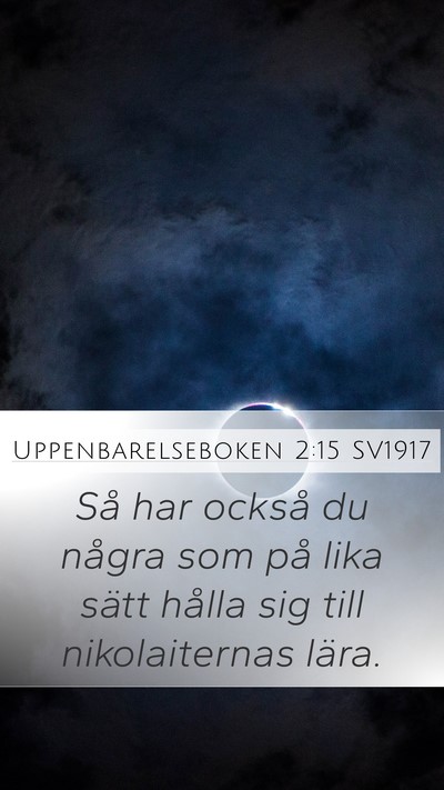 Uppenbarelseboken 2:15 SV1917 Bible Verse Image