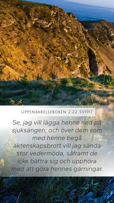 Uppenbarelseboken 2:22 SV1917 Bible Verse Image