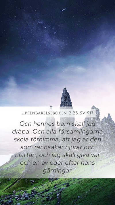 Uppenbarelseboken 2:23 SV1917 Bible Verse Image