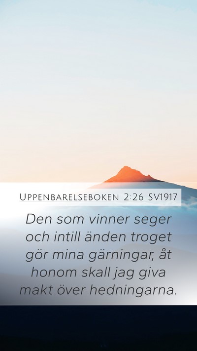 Uppenbarelseboken 2:26 SV1917 Bible Verse Image