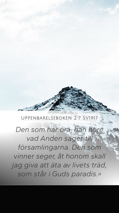 Uppenbarelseboken 2:7 SV1917 Bible Verse Image
