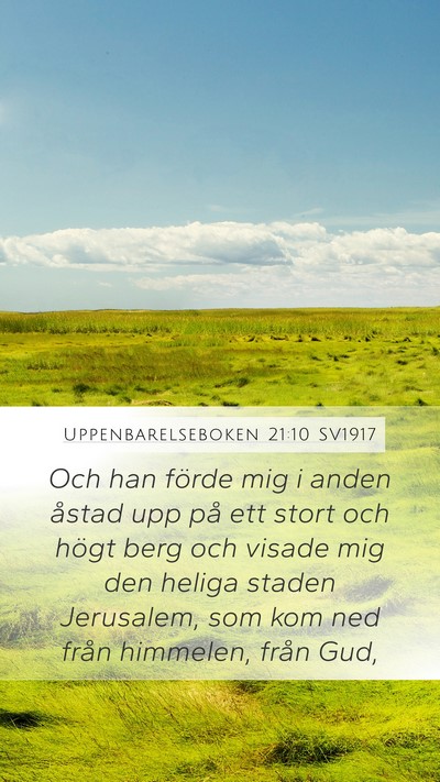 Uppenbarelseboken 21:10 SV1917 Bible Verse Image