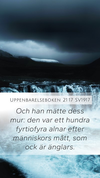 Uppenbarelseboken 21:17 SV1917 Bible Verse Image