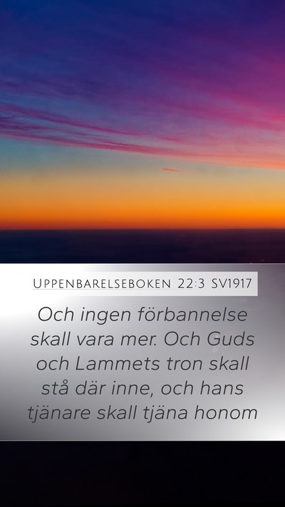 Uppenbarelseboken 22:3 SV1917 Bible Verse Image