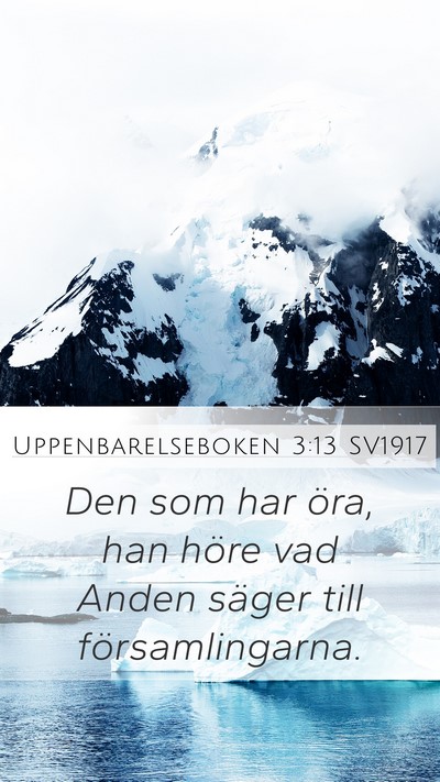 Uppenbarelseboken 3:13 SV1917 Bible Verse Image
