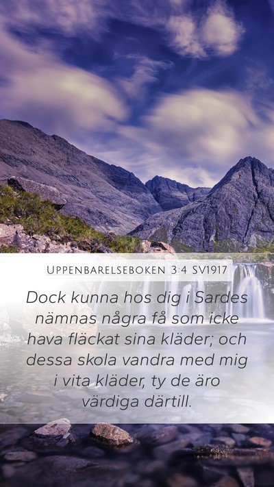 Uppenbarelseboken 3:4 SV1917 Bible Verse Image