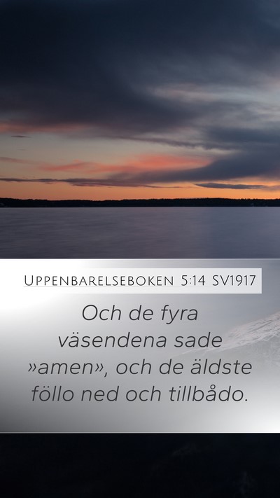Uppenbarelseboken 5:14 SV1917 Bible Verse Image