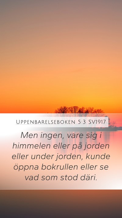 Uppenbarelseboken 5:3 SV1917 Mobile Phone Wallpaper - Men ingen, vare sig i himmelen eller på jorden - Mobile Bible Verse Wallpaper