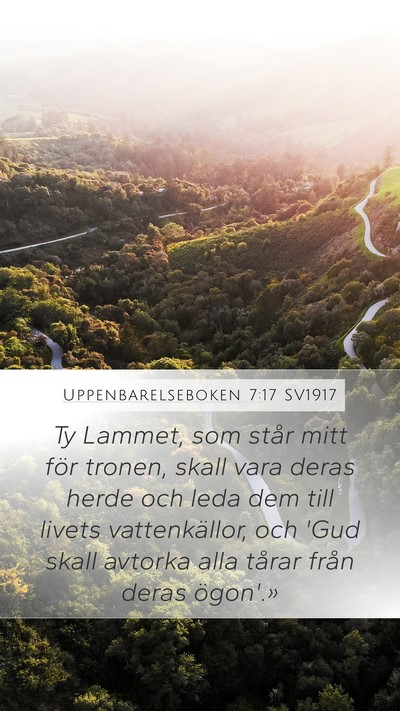 Uppenbarelseboken 7:17 SV1917 Bible Verse Image