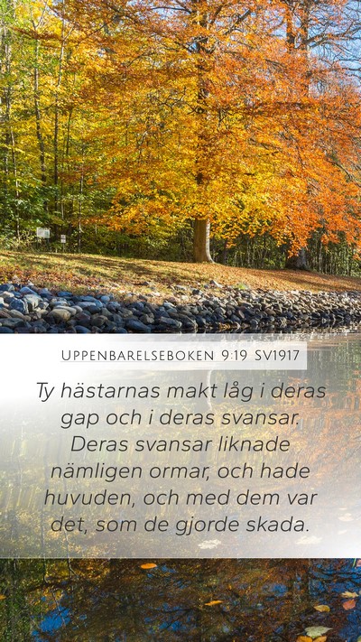 Uppenbarelseboken 9:19 SV1917 Bible Verse Image